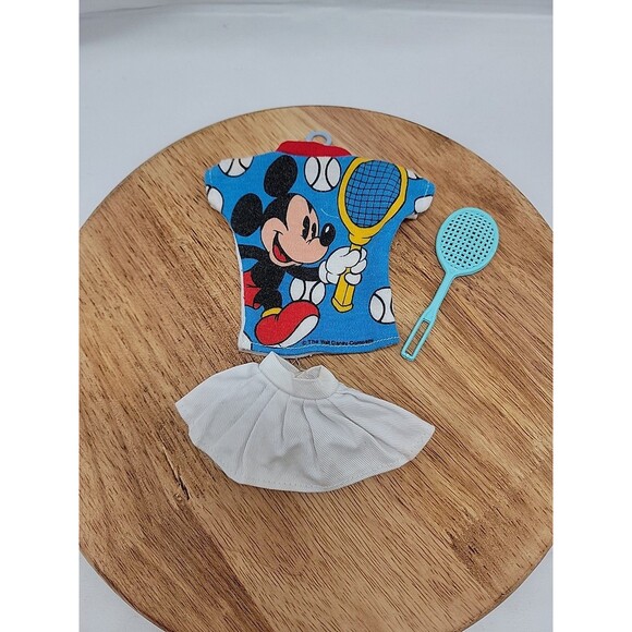 Vintage Mattel Mickey Mouse Tennis Outfit With Racket - Picture 1 of 5